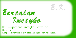 bertalan kmetyko business card