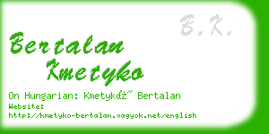 bertalan kmetyko business card